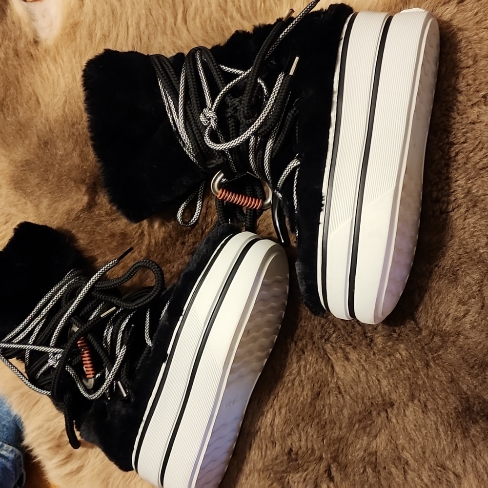 HOGAN ANKLE BOOTS WOMEN ECO FUR BLACK new fashion - Picture 14 of 16